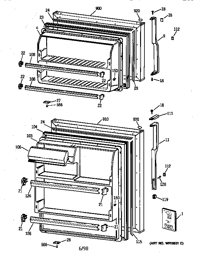 Hotpoint CTX16CABBLAA doors diagram