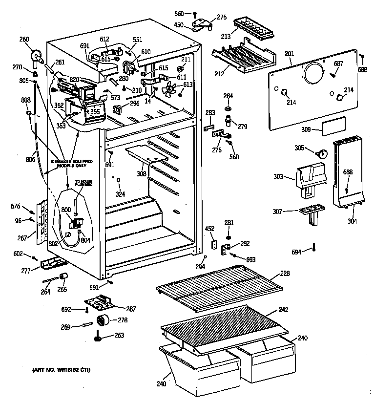 Hotpoint CTX16CABBRAA cabinet diagram