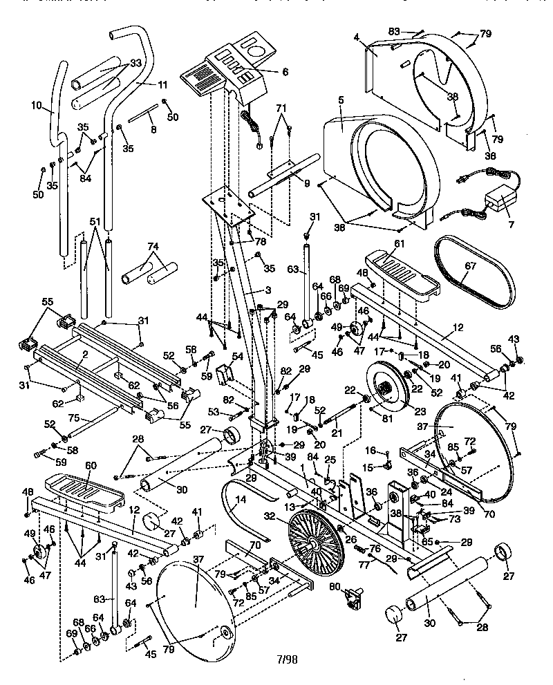 HealthRider HREL89071 unit parts diagram