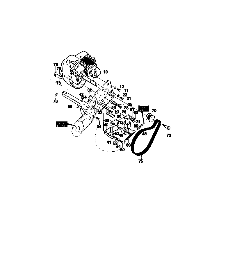 Craftsman 536885210 engine/drive assembly diagram