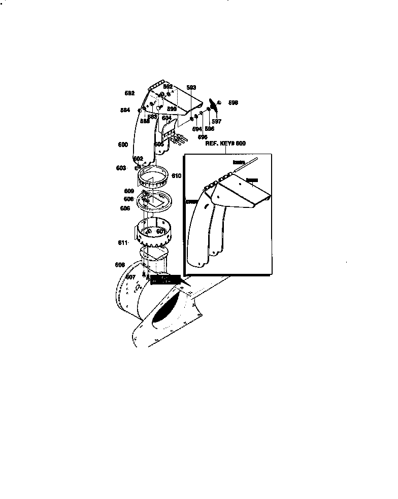 Craftsman 536886141 discharge chute assembly diagram