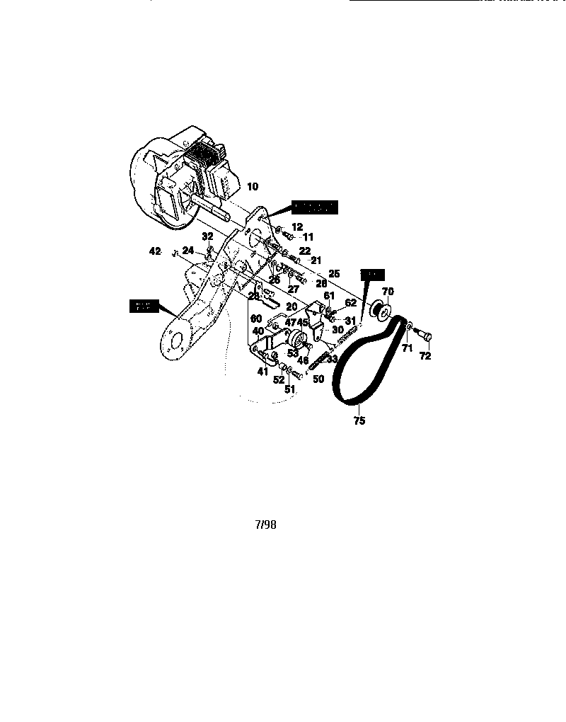 Craftsman 536883510 engine/drive assembly diagram