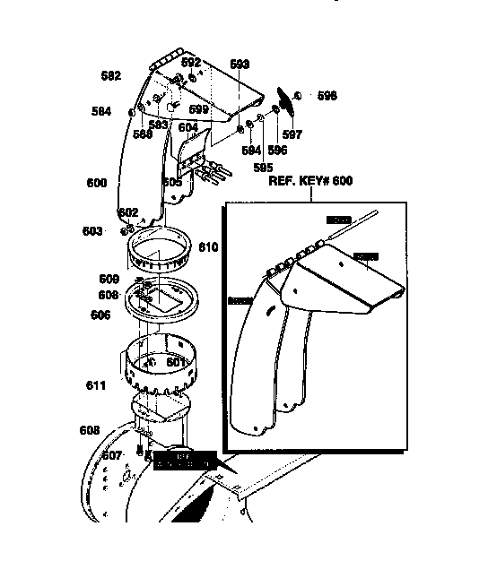Craftsman 536886191 discharge chute assembly diagram