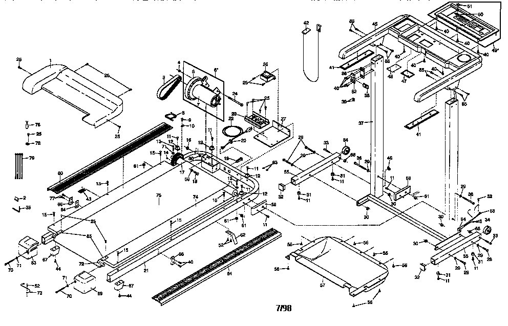 Weslo WLTL25580 unit parts diagram