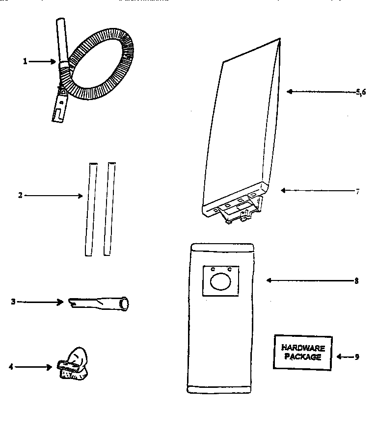 Eureka 7626ATH bag housing diagram