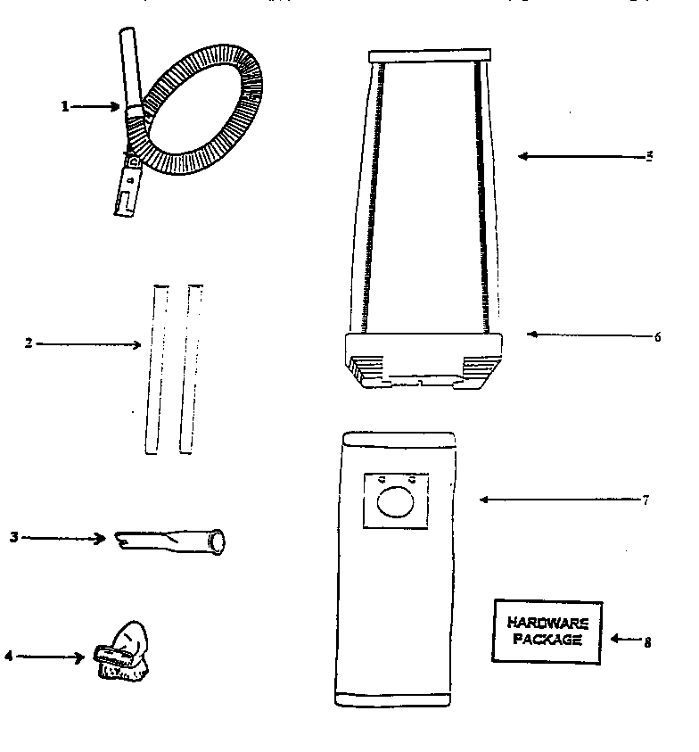 Eureka 7650ATX bag housing diagram