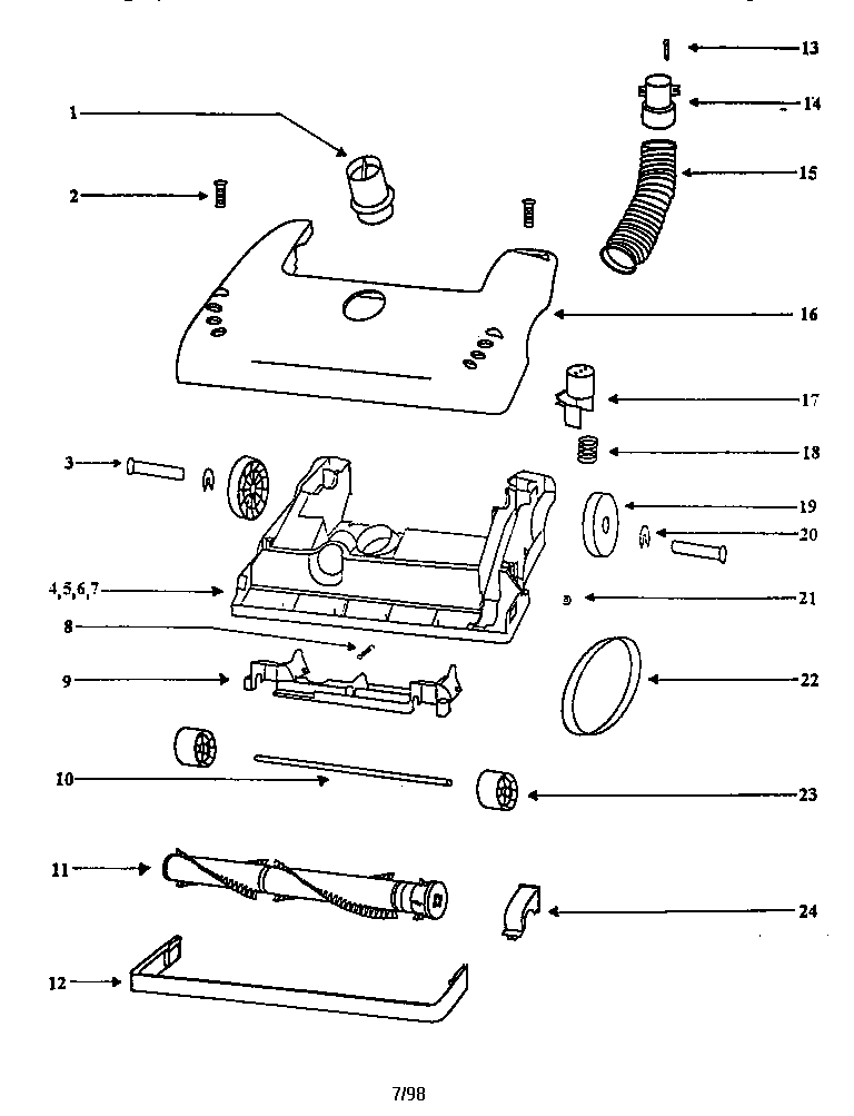Eureka 4372AT agitator diagram