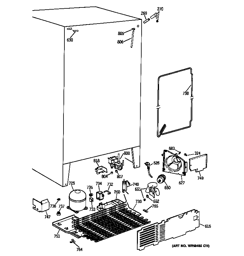 GE TFX25ARBAWW unit parts diagram