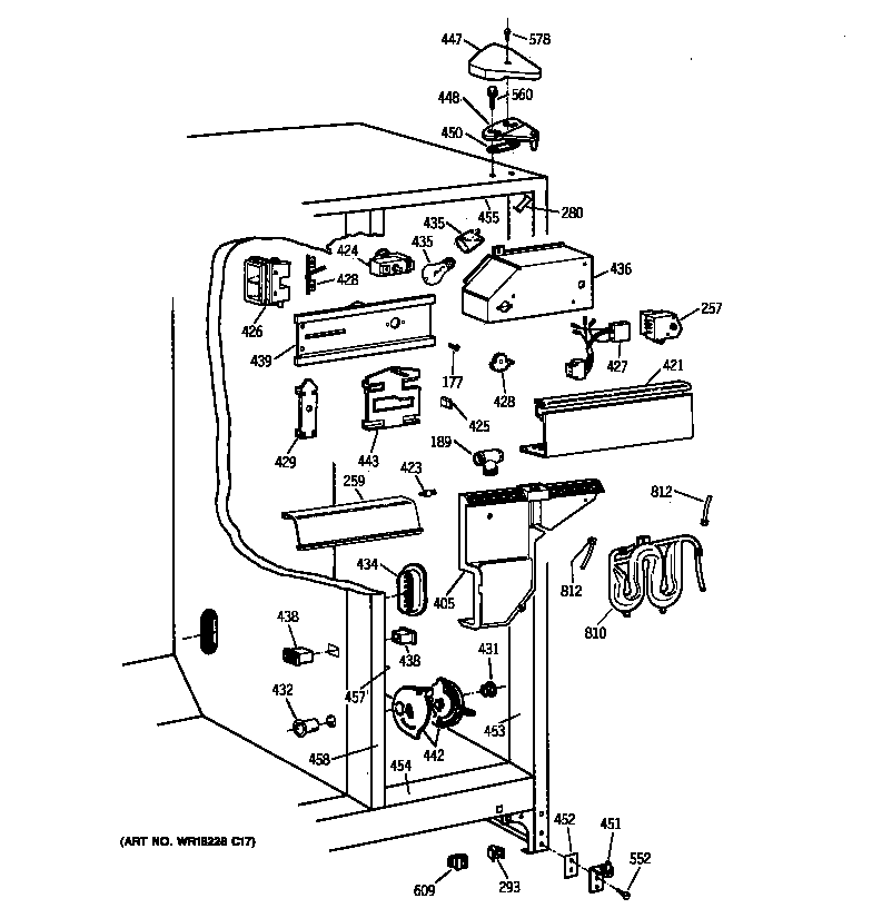 GE TFX25PRBABB fresh food section diagram