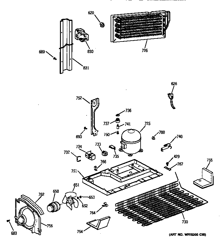 GE TBX21AABJRAA unit parts diagram
