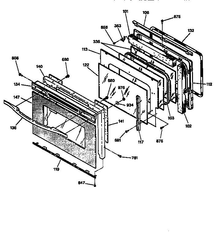 GE JT950SY1SS door diagram