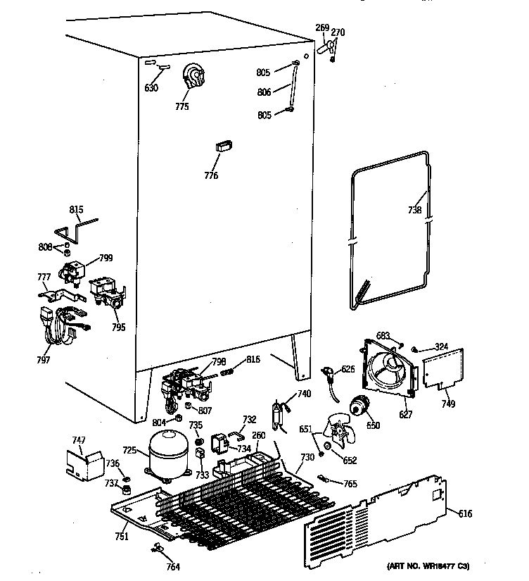 GE TFX22ZPBAAA unit parts diagram
