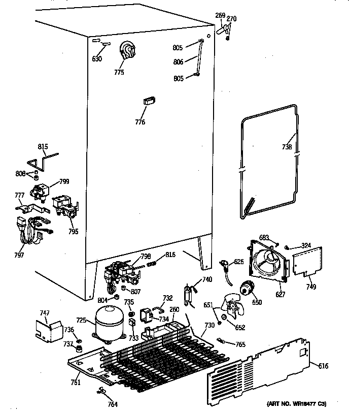 GE TFX22ZPBABB unit parts diagram