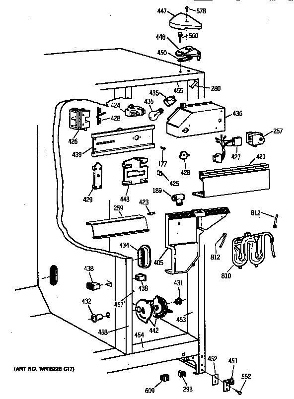 GE TFX25ZRBABB fresh food section diagram