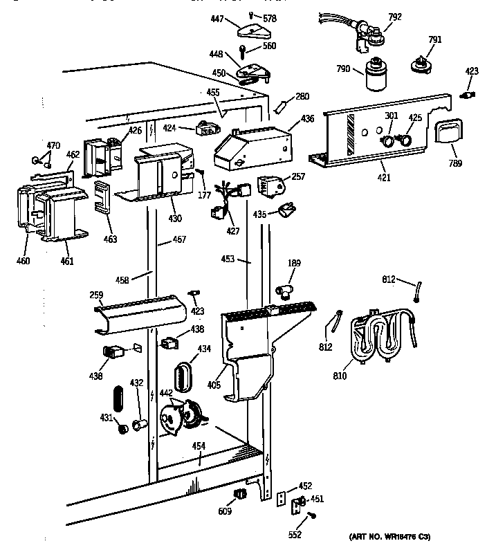 GE TFX25PPBAAA fresh food section diagram