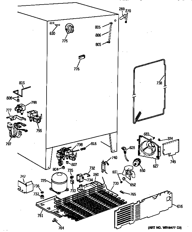 GE TFX25PPBAAA unit parts diagram
