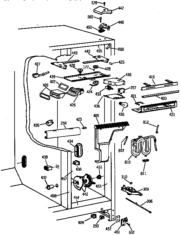 GE TPX21BRBABB fresh food section diagram