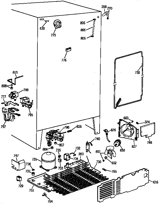 GE TFX25VPAAAA unit parts diagram