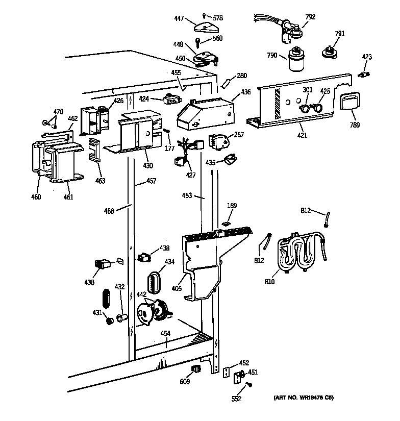 GE TFX25VPAAWW fresh food section diagram