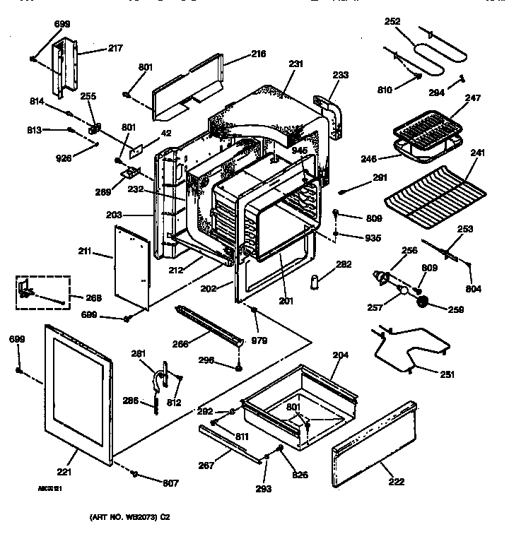Hotpoint RB754YSAD body section diagram