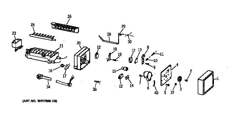 Hotpoint CTX14CIBFRWW icemaker diagram