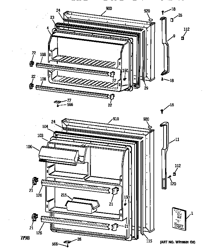 Hotpoint CTX16WIBBLAA door diagram