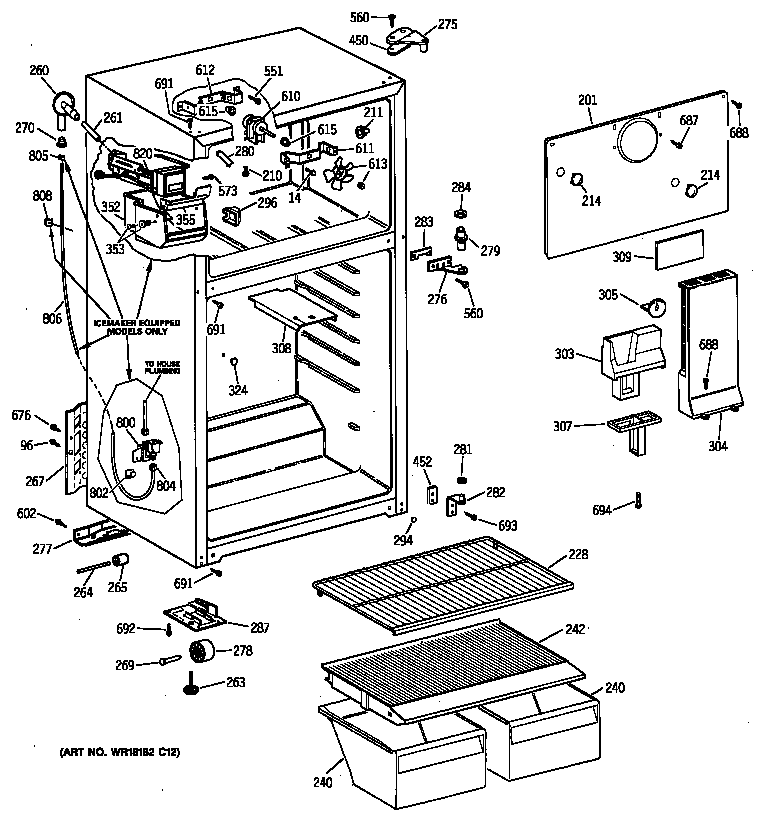 Hotpoint CTX16WIBBLAA cabinet parts diagram