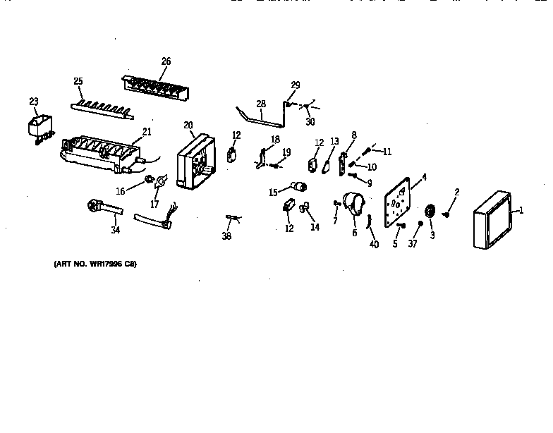 Hotpoint CTX16WIBBLAA icemaker diagram