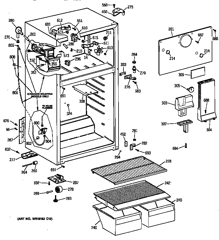 Hotpoint CTX16WIBBLWW cabinet parts diagram
