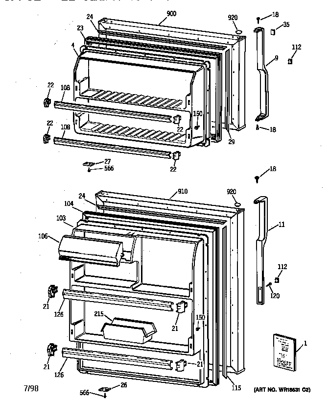 Hotpoint CTX16WIBBRAA door diagram