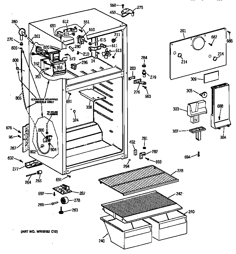 Hotpoint CTX16WIBBRAA cabinet parts diagram