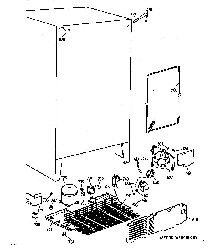 Hotpoint CSX22GABAAA unit parts diagram