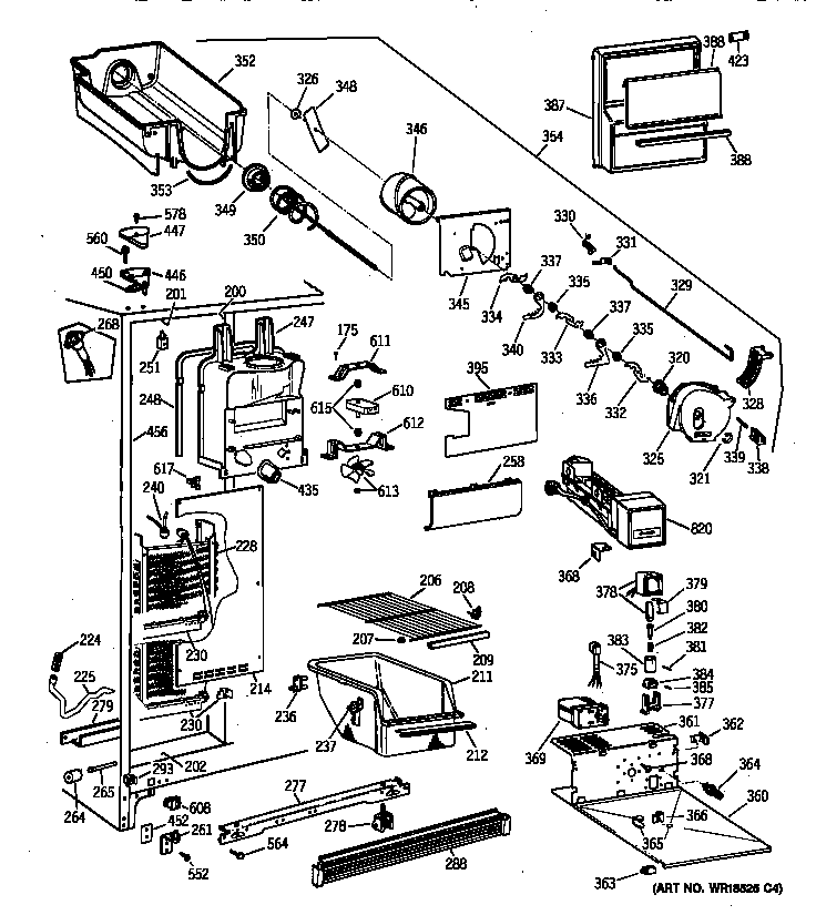 Hotpoint CSX22GRBAAA freezer section diagram