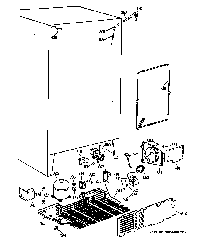 Hotpoint CSX22GRBAAA unit parts diagram