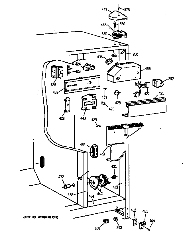 Hotpoint CSX19LABAWH refrigerator cabinet parts diagram