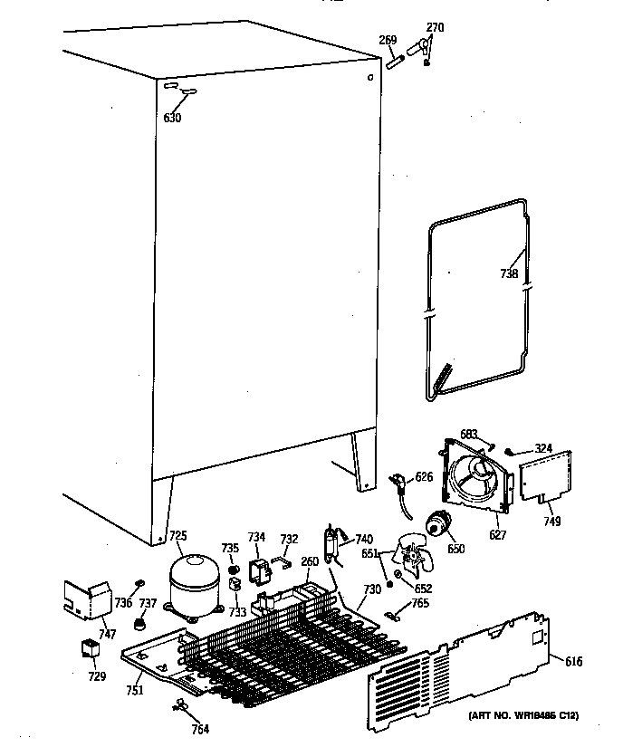 Hotpoint CSX19LABAWH unit parts diagram