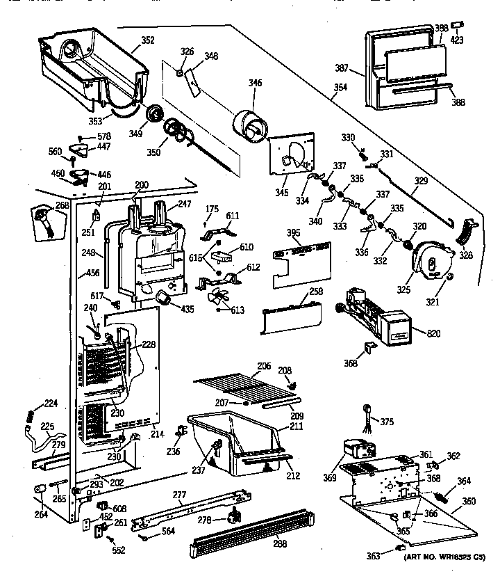 Hotpoint CSX22BCBAWH freezer section diagram