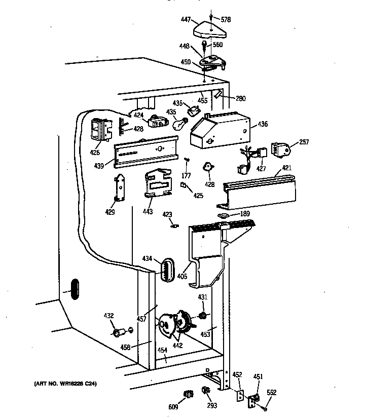 Hotpoint CSX22BCBAWH refrigerator cabinet parts diagram