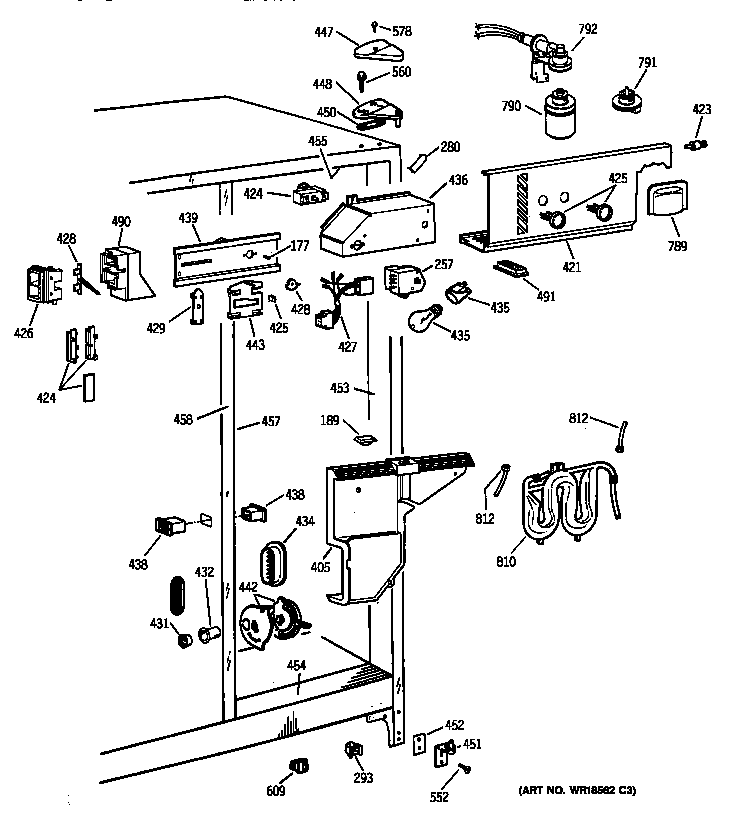 Hotpoint CSX25DPBAWW fresh food section diagram