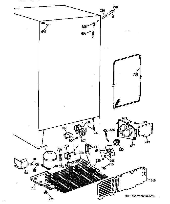 GE MSX25GRBAAA unit parts diagram