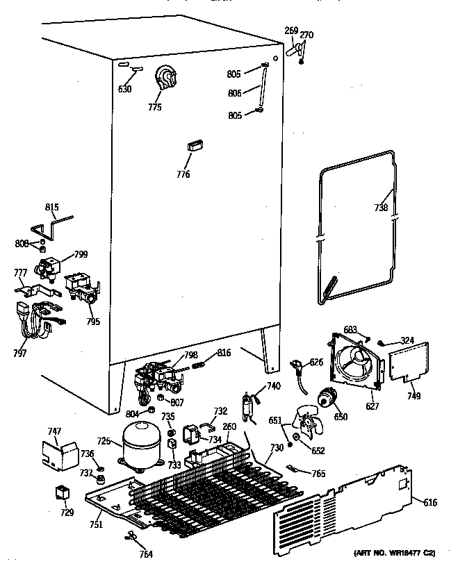 GE MSX25DPBAAA unit parts diagram