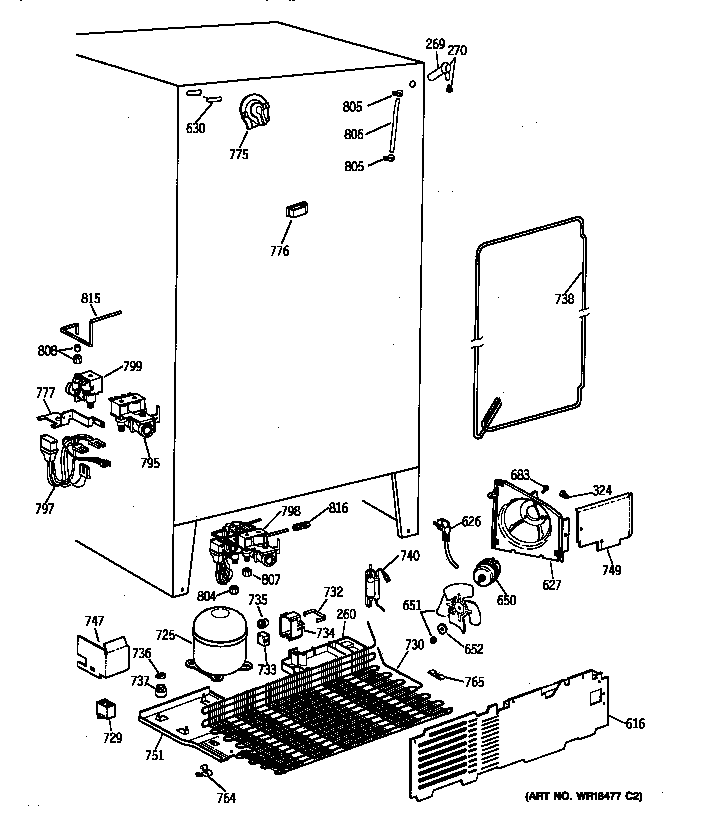 GE MSX25DPBAWW unit parts diagram