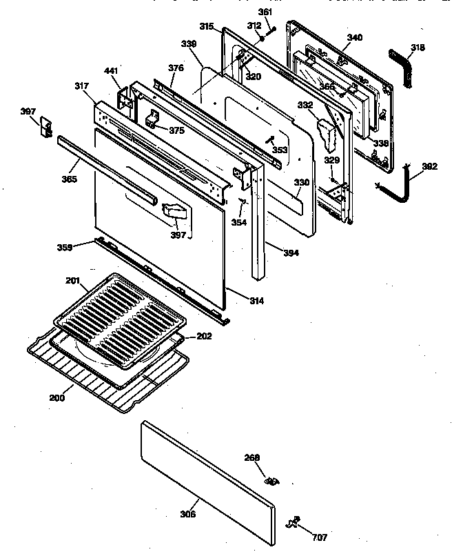 Kenmore 36272471890 door & drawer parts diagram