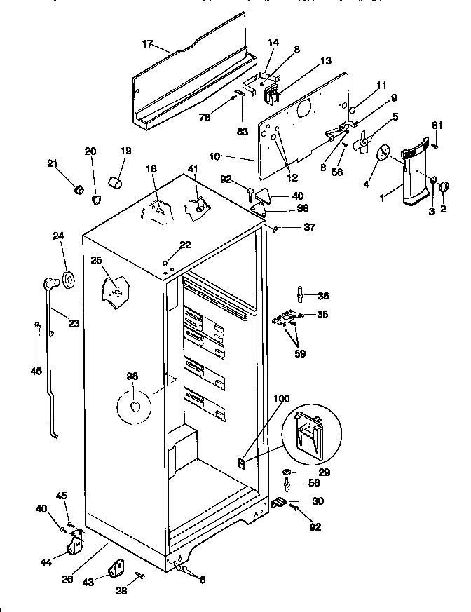 Kenmore 25336618892 cabinet diagram