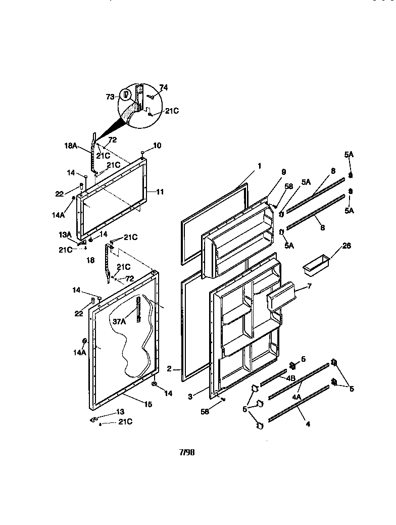 Kenmore 25368137891 door diagram