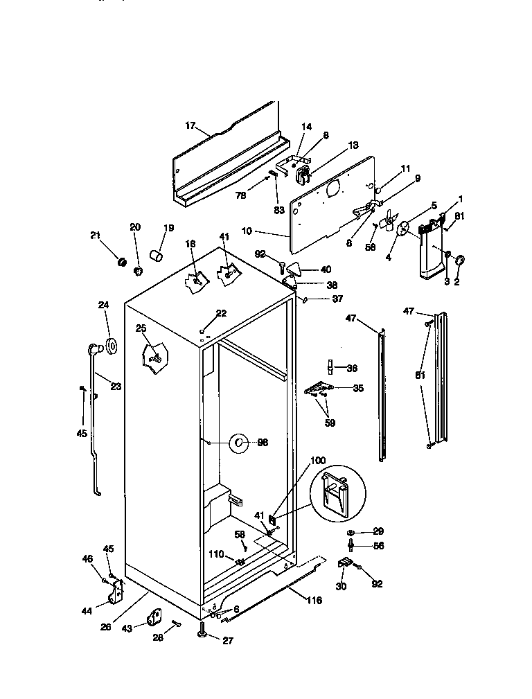 Kenmore 25368137891 cabinet diagram