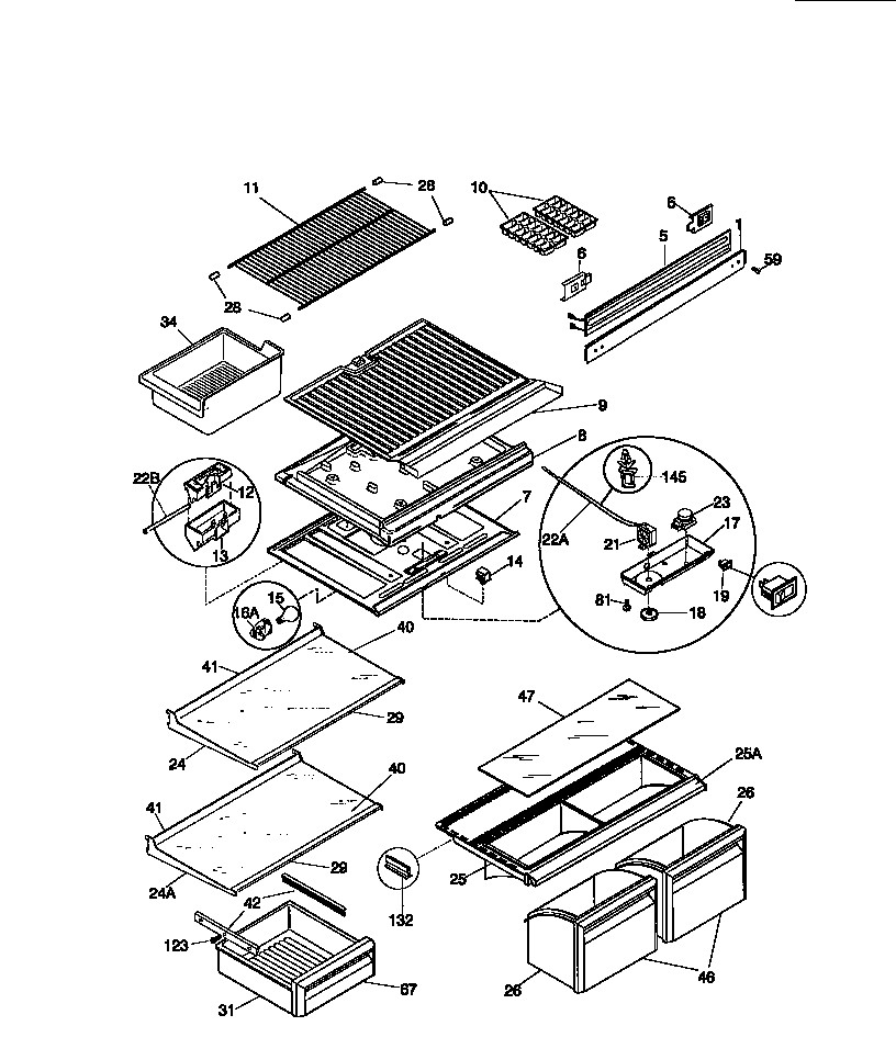 Kenmore 25368137891 shelves diagram