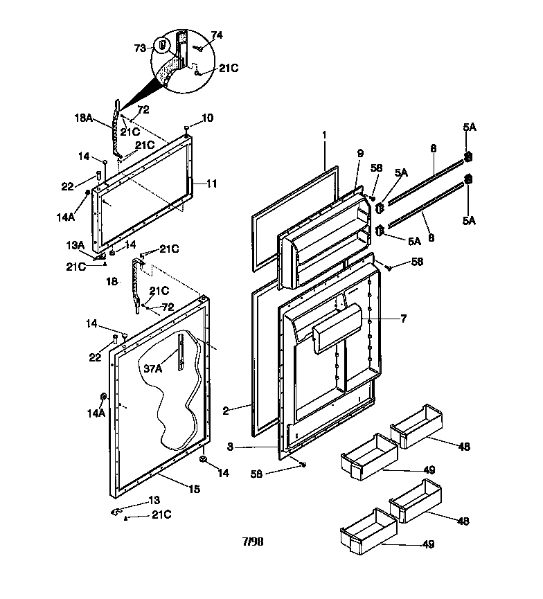 Kenmore 25338672892 door diagram