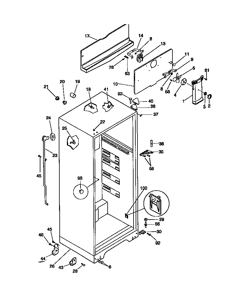 Kenmore 25338672892 cabinet diagram