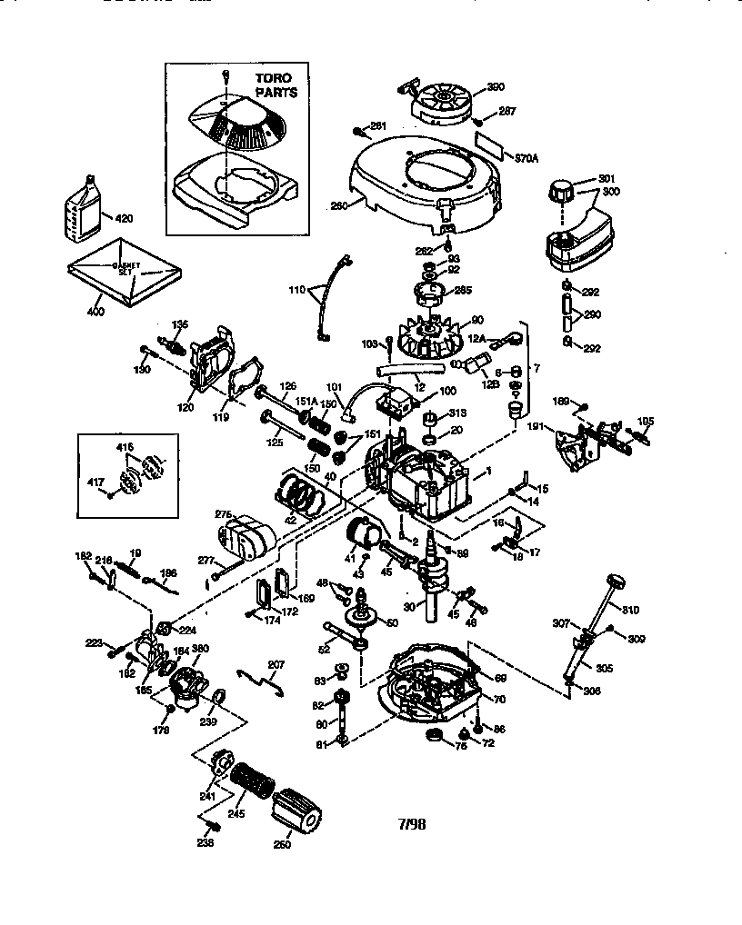 Lawn-Boy 10335-9900001 AND UP engine lev120-361003a diagram